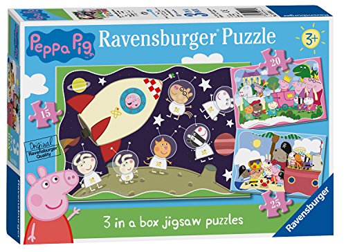 Ravensburger Peppa Pig - Puzles de Sierra (3 Unidades, 15, 20, 25)