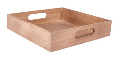 Rayher 62957505 - Bandeja de madera FSC 100%, natural, 24 x 24 x 5 cm