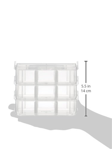 Rayher Caja clasificada con asa, Surtido, 15,5x15,5x12,9 cm, 3x6 Compartimentos