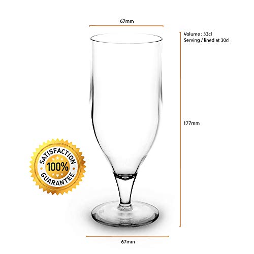 RB Vasos de Cocktail Hurricane Plástico Premium Irrompible Reutilizable 30cl, Set de 6