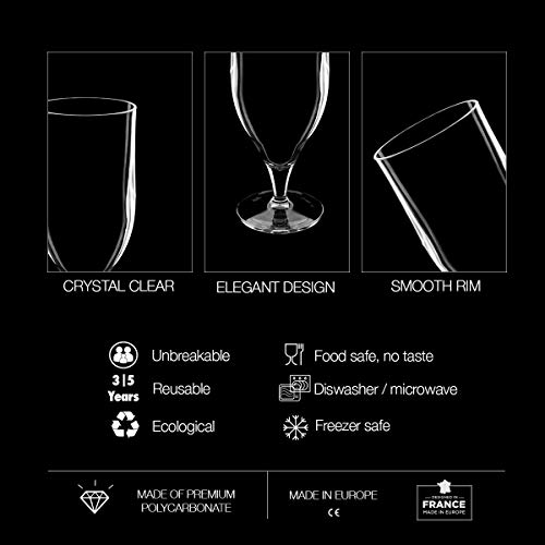 RB Vasos de Cocktail Hurricane Plástico Premium Irrompible Reutilizable 30cl, Set de 6