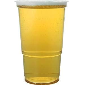 REAL ACCESSORIES 100 vasos de cerveza desechables de plástico transparente y fuerte, 1/2 de media pinta de cerveza, ideal para cualquier copa de fiesta, todo tipo de eventos y celebraciones.