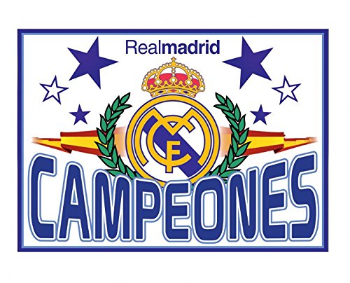 Real Madrid Bandera Campeones. 150 x 100 cm. Producto Oficial.