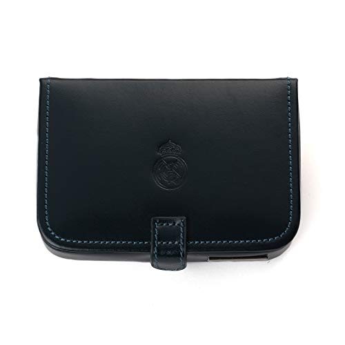 Real Madrid - Estuche de Viaje Hecho a Mano con Piel Pequeños Accesorios. Color Azul RMJ-80008