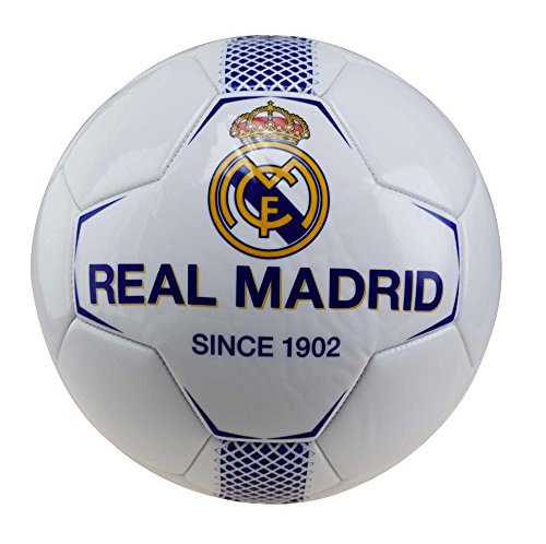 Real Madrid rm7gb1 de balón de fútbol de Mixta Infantil, Color Blanco/Azul