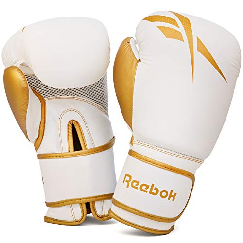 Reebok Guantes de Boxeo - Oro/Blanco, 16 oz