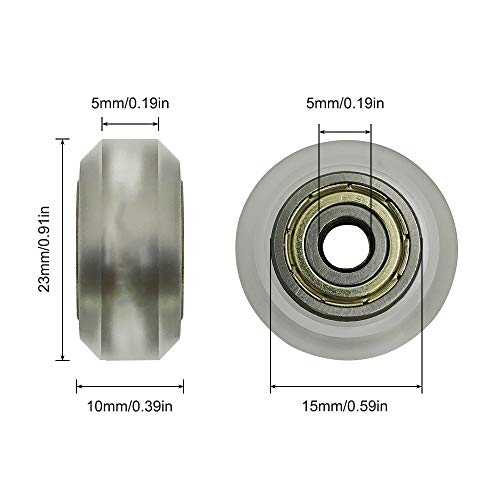 Reemplazo del cojinete de la impresora 3D, YuCool 6 Pack Impresora 3D Rueda de policarbonato transparente CNC Polea de plástico Cojinete lineal Compatible con CR-7, CR-8, CR-10, CR10S, 3 Pro