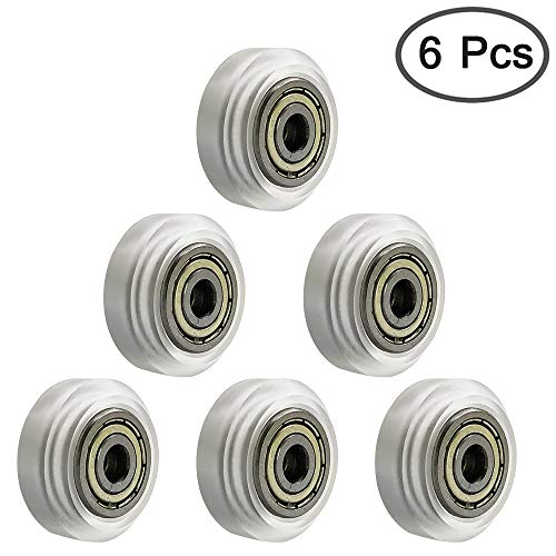 Reemplazo del cojinete de la impresora 3D, YuCool 6 Pack Impresora 3D Rueda de policarbonato transparente CNC Polea de plástico Cojinete lineal Compatible con CR-7, CR-8, CR-10, CR10S, 3 Pro