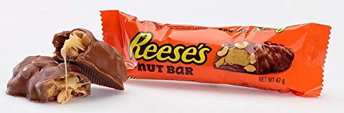 Reese's nut bar 47 g (18x47g)(pack of 18) reeses mantequilla de maní, caramelo, cacahuetes