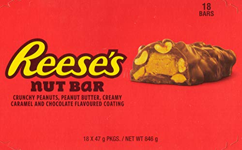 Reese's nut bar 47 g (18x47g)(pack of 18) reeses mantequilla de maní, caramelo, cacahuetes