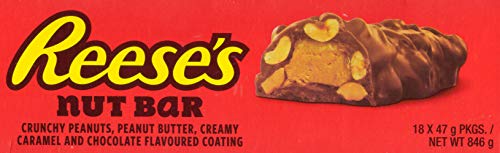 Reese's nut bar 47 g (18x47g)(pack of 18) reeses mantequilla de maní, caramelo, cacahuetes