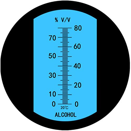 Refractómetro de alcohol, con capacidad de alcohol 0-80 %, instrumento de medición digital del alcohol profesional y preciso ATC, refractómetro portátil para medir el contenido de alcohol en solución