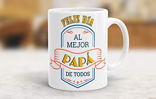 REGALOS ESTRELLA AZUL Taza día del Padre Regalo para Papa, Papa te Quiero, al Mejor papá del Mundo, Regalos Padres, Regalos día del Padre, te Quiero Papa, Taza con Frases (Feliz día papá)