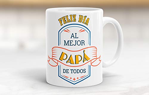 REGALOS ESTRELLA AZUL Taza día del Padre Regalo para Papa, Papa te Quiero, al Mejor papá del Mundo, Regalos Padres, Regalos día del Padre, te Quiero Papa, Taza con Frases (Feliz día papá)