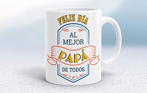 REGALOS ESTRELLA AZUL Taza día del Padre Regalo para Papa, Papa te Quiero, al Mejor papá del Mundo, Regalos Padres, Regalos día del Padre, te Quiero Papa, Taza con Frases (Feliz día papá)