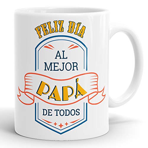 REGALOS ESTRELLA AZUL Taza día del Padre Regalo para Papa, Papa te Quiero, al Mejor papá del Mundo, Regalos Padres, Regalos día del Padre, te Quiero Papa, Taza con Frases (Feliz día papá)