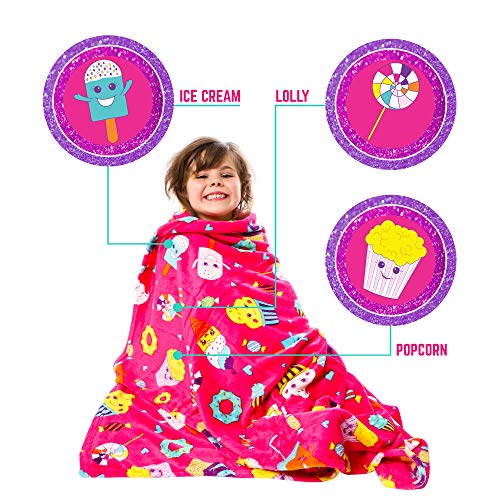 Regalos para Niñas - Manta de Polar Rosa para Niñas de GirlZone - Plaid Cobertor Kawaii de Microfibra Suave y Cálido 116 x 170 cm - Producto de Calidad