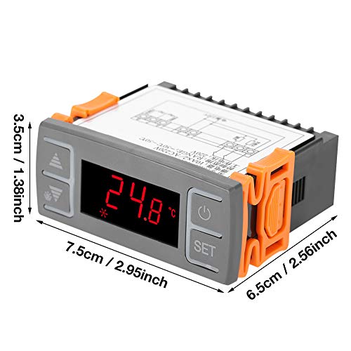 Regulador de temperatura Regulador de calibración de termostato universal MH1210E con sensor NTC AC 220V Termostato para fermentación Escotilla Congelador Termostato de calefacción y refrigeración -50