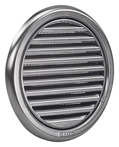 Rejilla de ventilación (Ø 75 100 110 125 150 mm ), protección contra la intemperie, láminas de acero inoxidable, canalizado redondo antiinsectos, para garaje, cocina, baño, pared, etc., Ø 125 mm