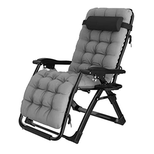 Relajante para Silla reclinable con Tumbona, Tumbona y portavasos | Sillas de jardín Plegables para Exterior con cojín Acolchado y reposapiés | Sillones para Salas de Estar Lazy Boy, Gris