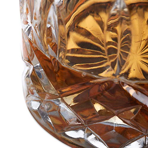 Relaxdays Set de 4 vasos de whisky, 200 ml, Cristal, Diseño elegante, Transparente