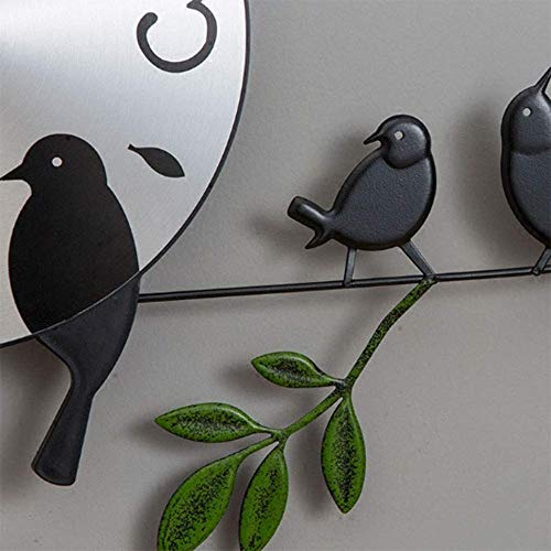 Reloj de Pared Inicio Jardín de aves relojes de mesa, Nordic decorativo Hierro forjado reloj de pared de la sala de estar creativo arte de la manera Reloj simple colgantes for pájaros reloj local Wall