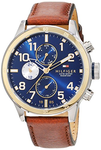 Reloj para hombre Tommy Hilfiger 1791137, mecanismo de cuarzo, diseño con varias esferas, correa de piel.