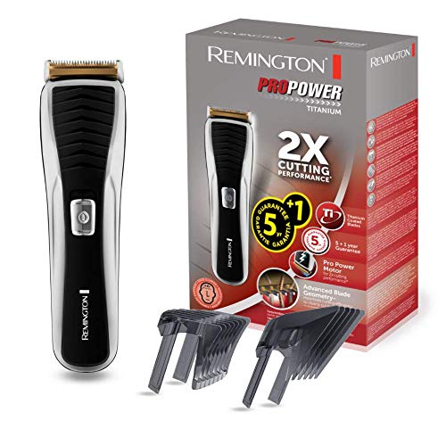 Remington Pro Power Titanium HC7130 Máquina de Cortar Pelo, Cuchillas de Titanio, Recargable, Negro