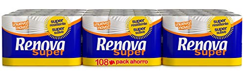 Renova Papel Higiénico Super - 108 Rollos, Blanco