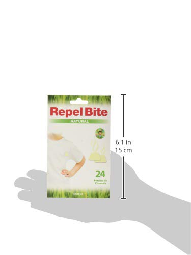 REPEL BITE NATURAL 24 parches repelentes CITRONELA. Protección más natural. Acción hasta 8-12 horas. Para niños y adultos con la piel más sensible.