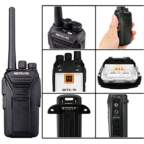 Retevis RT27 Walkie Talkie con Cargador de 6 Ranuras, Walkie Talkie Recargable, PMR446 sin Licencia 16 Canales CTCSS/DCS VOX, Walkies Profesionales para Almacé, Supermercado etc.(6 Piezas,Negro)