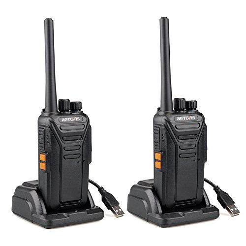 Retevis RT27 Walkie Talkie, Walkies Profesionales, PMR446 sin Licencia, VOX 16 Canals CTCSS/DCS, Walkie Talkie Recargable con Cargador USB, Walkie-talkie Largo Alcance (Negro,1 Par)