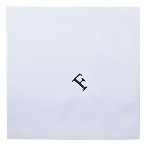 Retreez - Pañuelos de algodón puro con inicial monogramada para hombre, 8 piezas, set de regalo - Blanco - talla única
