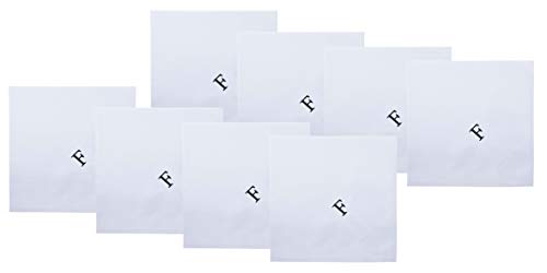 Retreez - Pañuelos de algodón puro con inicial monogramada para hombre, 8 piezas, set de regalo - Blanco - talla única