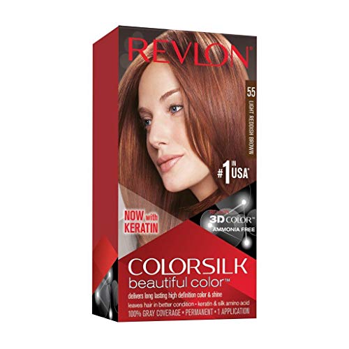 Revlon ColorSilk Tinte de Cabello Permanente Tono #55 Castaño Rojizo Claro