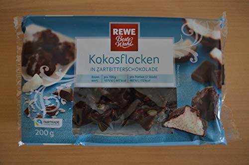 REWE Kokosflocken (chocolate vegano sin lactosa con coco) 200g