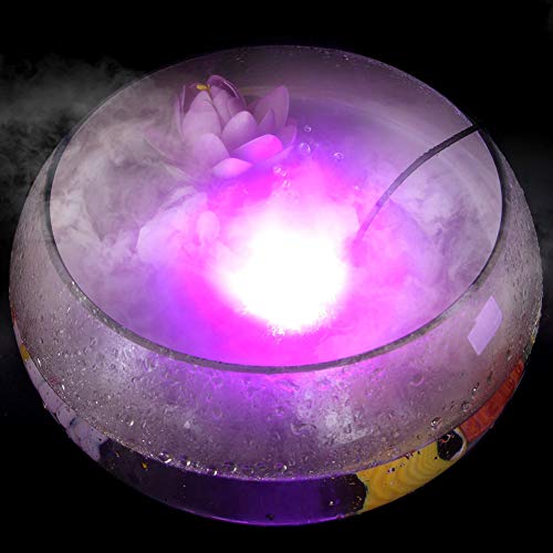 Rhww Fabricante De La Niebla Mini Nebulizador Bajo Techo, En Exteriores Agua Fuente Estanque Niebla MáQuina Atomizador con 12 Colores Cambiando Luces Led