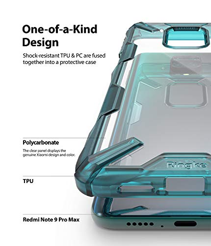 Ringke Fusion-X Diseñado para Funda Xiaomi Redmi Note 9 Pro (2020), Carcasa Redmi Note 9S, Parachoque Resistente Impactos Funda Redmi Note 9S / Redmi Note 9 Pro (6.67 Pulgadas) - Turquoise Green