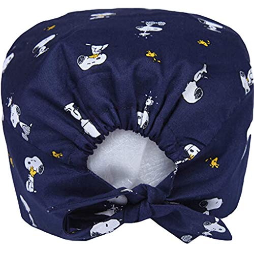 riou Gorro Quirúrgico Flor Corbata Algodón Gorro de Cirugía Estampado Gorro Médico Enfermera Gorro de Quirófano Ajustable Gorro de Trabajo