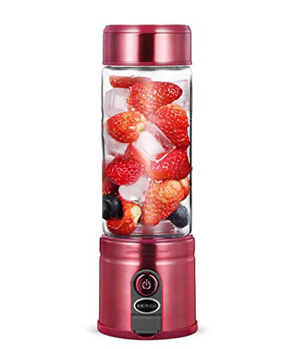 RISTARWH Exprimidor portátil de Frutas para el hogar Tipo autónomo Jugo Completo pequeña Fruta frita portátil Mini exprimidor eléctrico Taza Recargable USB,Cherry Red