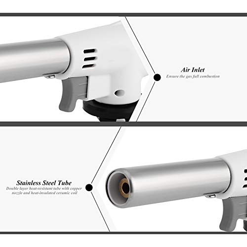 RLQ 920 Gas Torch Welding Fire Maker Flame Gun Temperatura y Llama Ajustables para cocinar, Hornear, Asar - Gratis Esterilla Resistente al Calor + Libro electrónico de Recetas