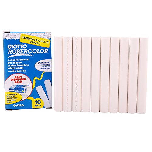 Robercolor 538700 - Caja de 10 tizas, color blanco