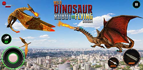 Robot de dinosaurio salvaje contra Flying Dragon: Juegos de dinosaurio