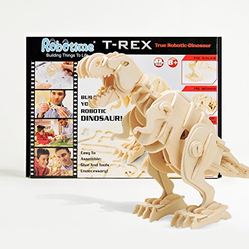 Robotime Madera Jigsaw Puzzle 3D Dinosaurios Montar Wood Craft Mejor Cumpleaños Niños para Adultos (Walking T-Rex)