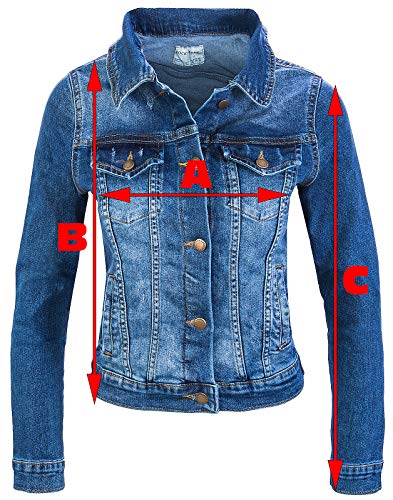 Rock Creek Chaqueta Vaquera para Mujer Chaqueta de transición Chaqueta Vaquera Blusa elástica Corta Chaqueta Vaquera clásica Urban Stonewash D-401 Azul Cielo XL