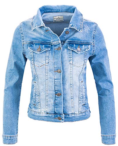 Rock Creek Chaqueta Vaquera para Mujer Chaqueta de transición Chaqueta Vaquera Blusa elástica Corta Chaqueta Vaquera clásica Urban Stonewash D-401 Azul Cielo XL