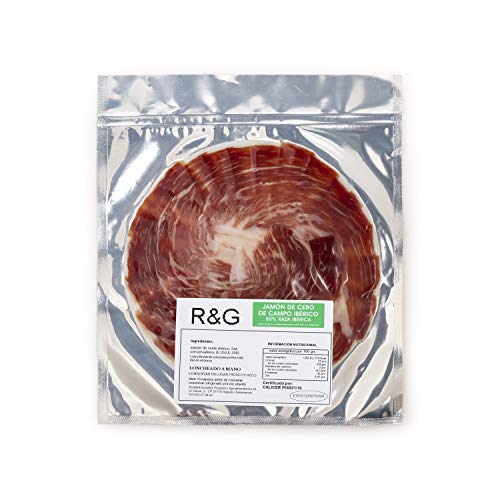 RODILLA&GONZALEZ, Jamón Ibérico, Jamón cebo campo Loncheado (cortado a cuchillo), Jamón cebo, Pack 10 sobres de 100 gr. Elaboración artesanal en Guijuelo, Salamanca