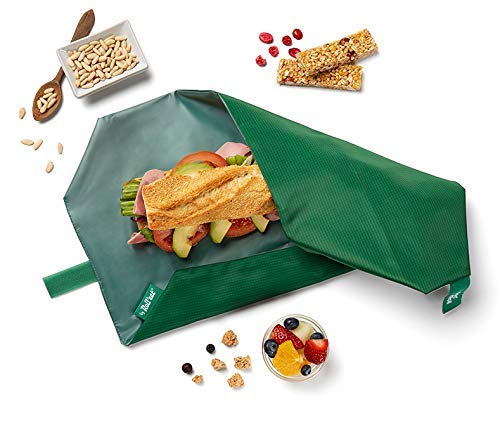 Roll'eat - Boc'n'Roll Active Bolsa Merienda Porta Bocadillos Ecológica y Reutilizable sin BPA, Verde