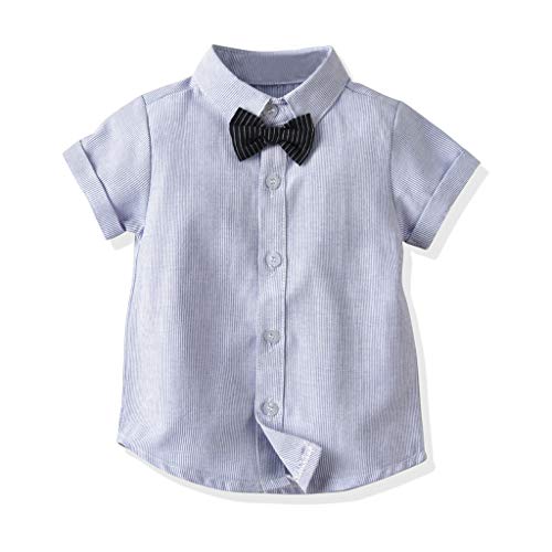 Ropa Bebé Niño Verano, K-youth Conjunto de Ropa para Niños Bautizo Ropa Bebe Recien Nacido Niño Camiseta Mangas Corta Niño Camisa T Shirt Tops Tirantes Correa Pantalones Cortos Conjunto Niño Caballero