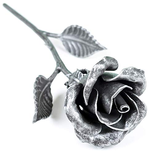 Rosa Eterna Hierro Forjado color Plata- Regalo exclusivo para ella para el Aniversario de Bodas, Sant Jordi, San Valentin, el día de la Madre, el Cumpleaños, la Navidad